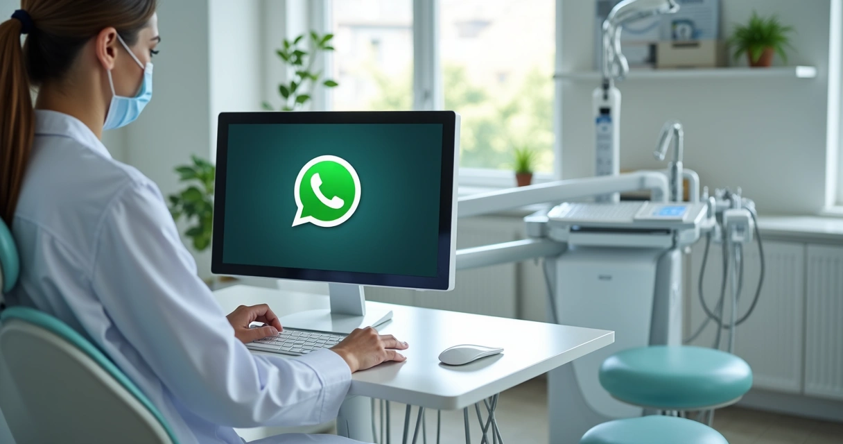 Dentista agenda consulta pelo computador com WhatsApp 