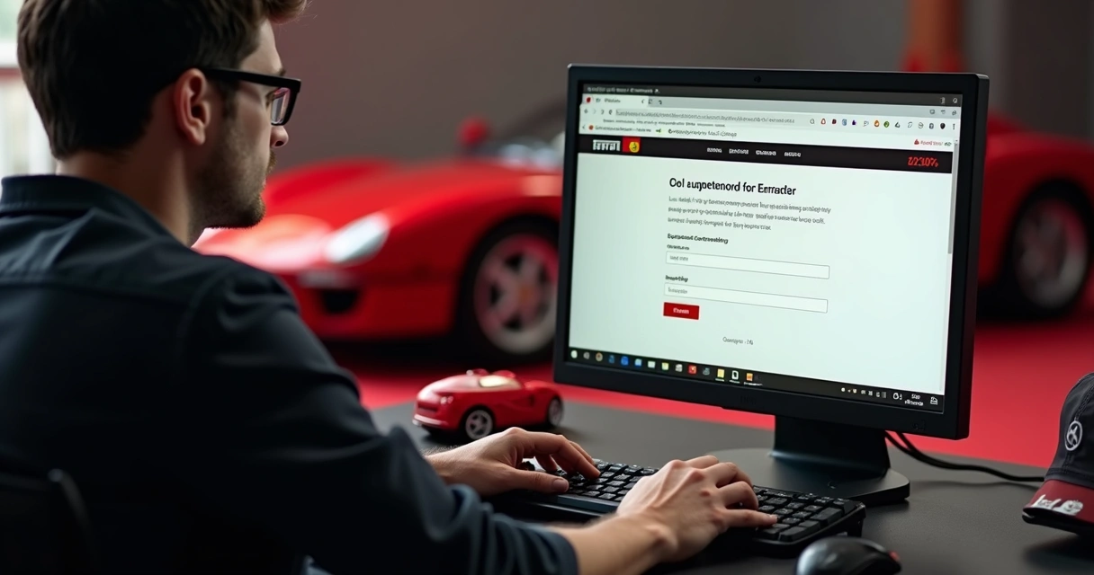 Pessoa denunciando falsificação da Ferrari pelo computador 