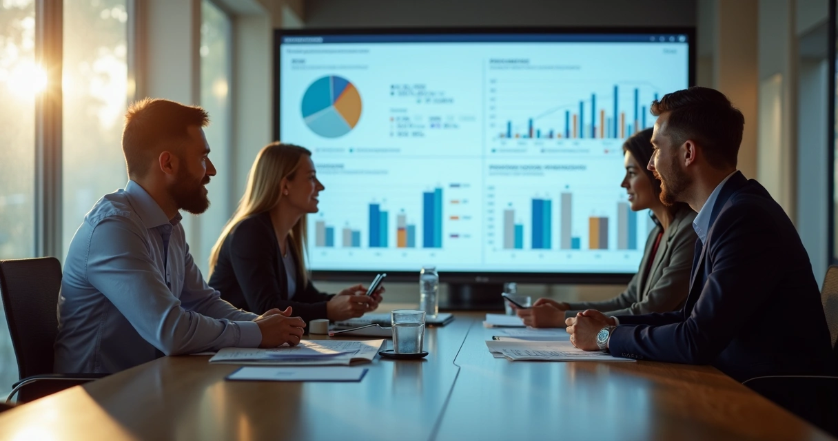 Equipe de departamento contábil discutindo integração de processos 