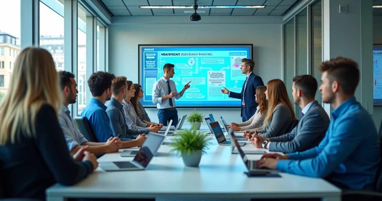 Employees from different departments receiving tailored cybersecurity training 