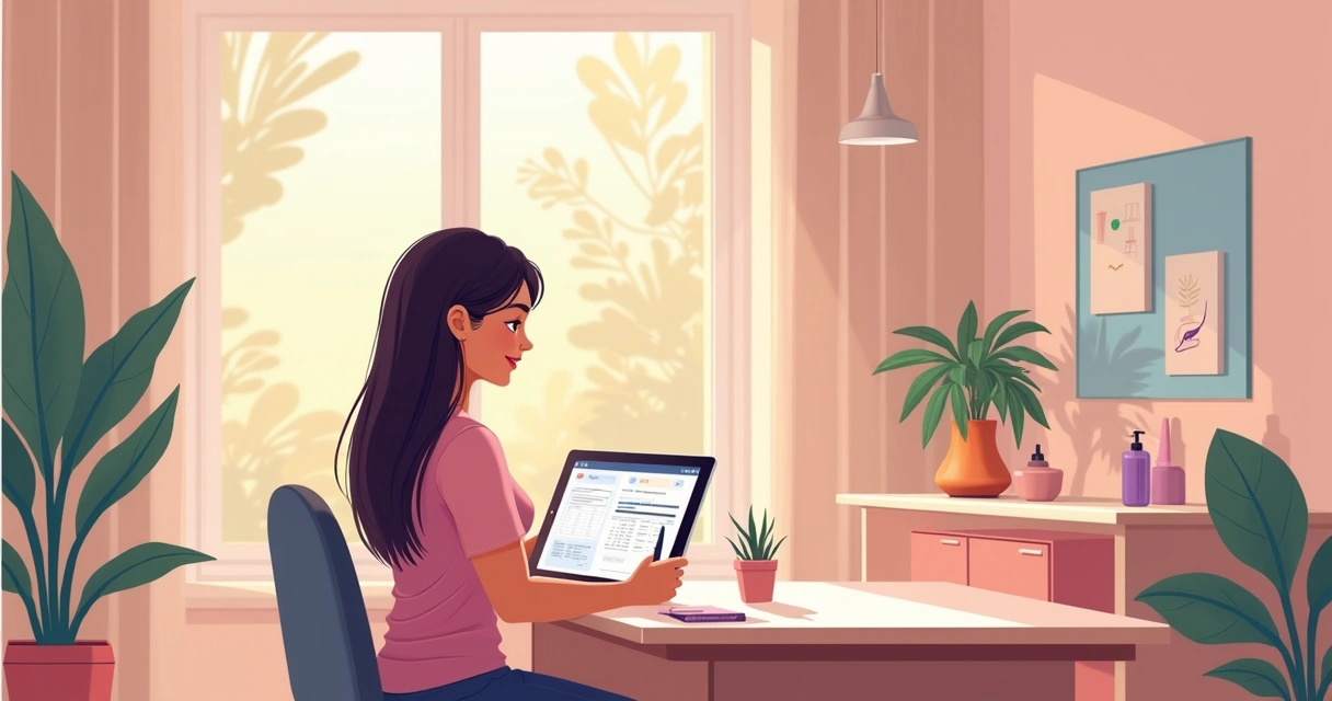 Depiladora organizando agenda de atendimentos 