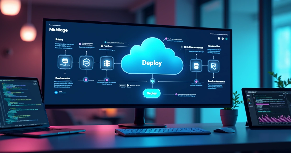 Painel de deploy automatizado de SaaS com servidor em nuvem e botões de um clique 
