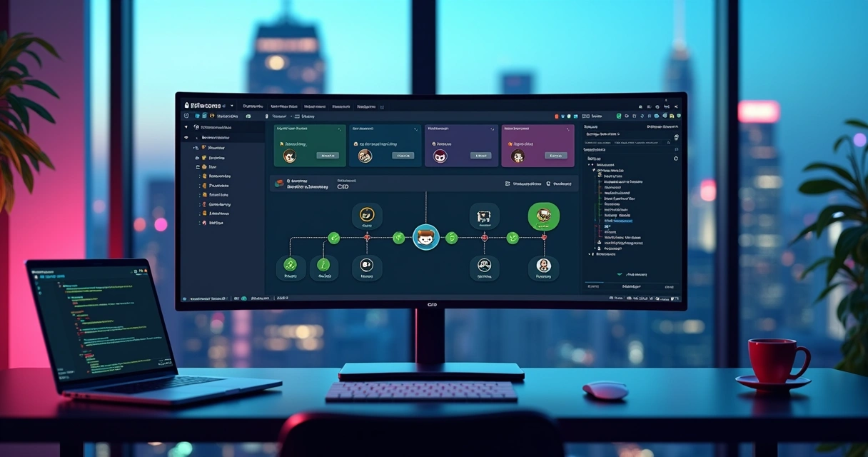 Painel com pipeline de deploy automatizado de SaaS em servidor na nuvem 