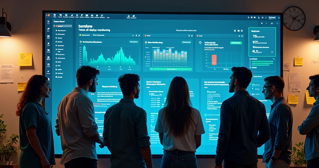 Dashboard com métricas de deploy após publicação