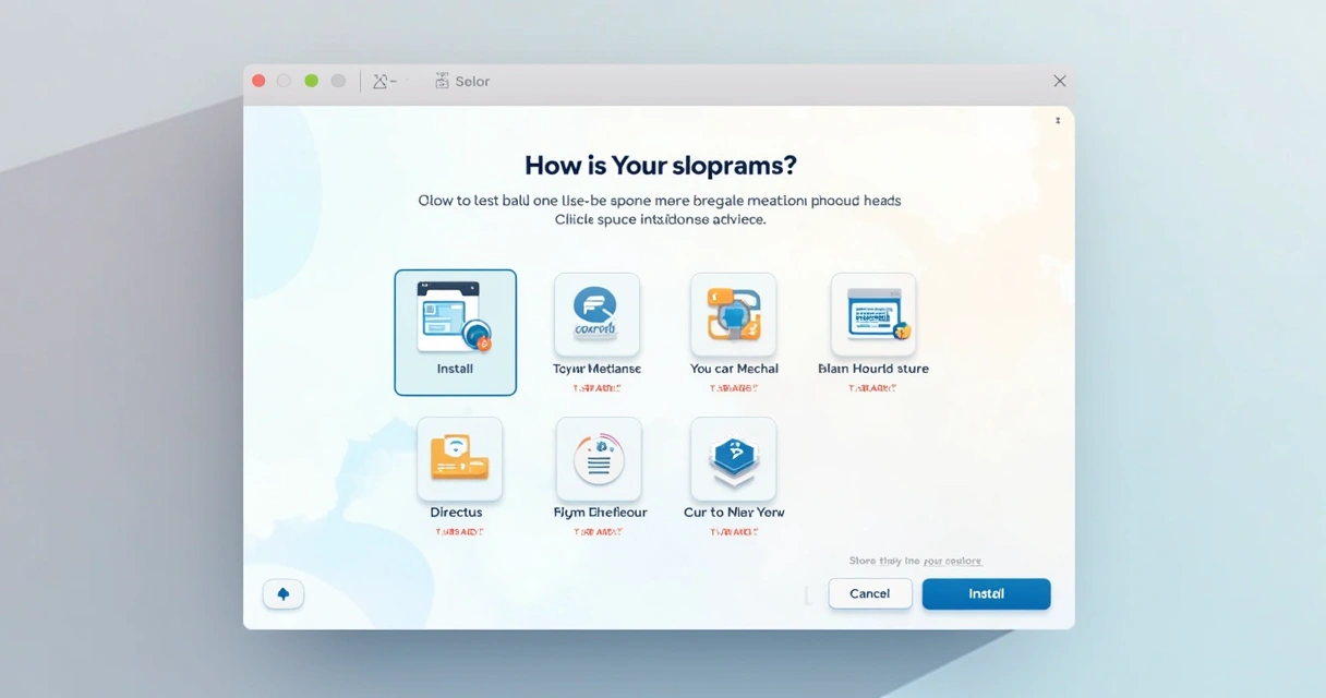 Tela de computador exibindo instalação rápida de aplicações SaaS open source por meio de plataforma intuitiva. 