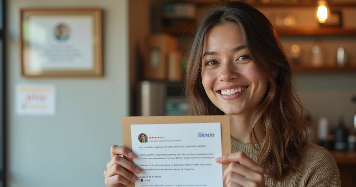 Depoimento de cliente local em página de negócio 