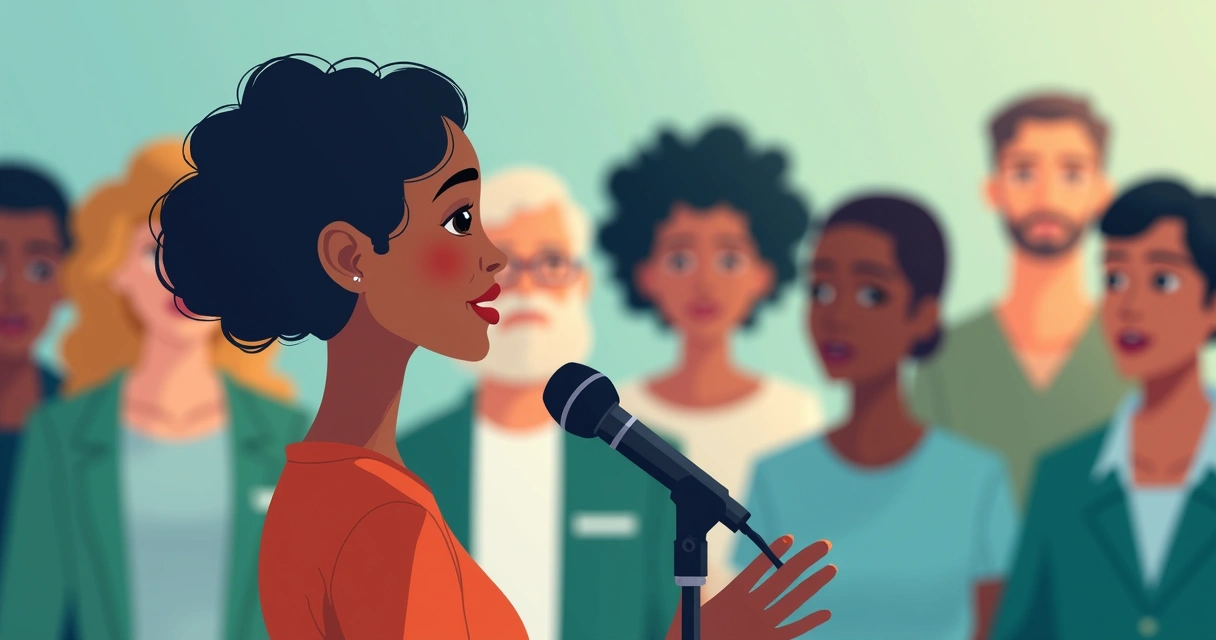 Ilustração de pessoa dando depoimento para campanha pública de saúde 