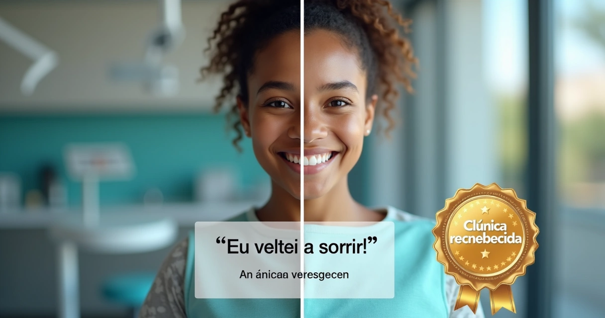 Depoimento visual paciente e selo de confiança 