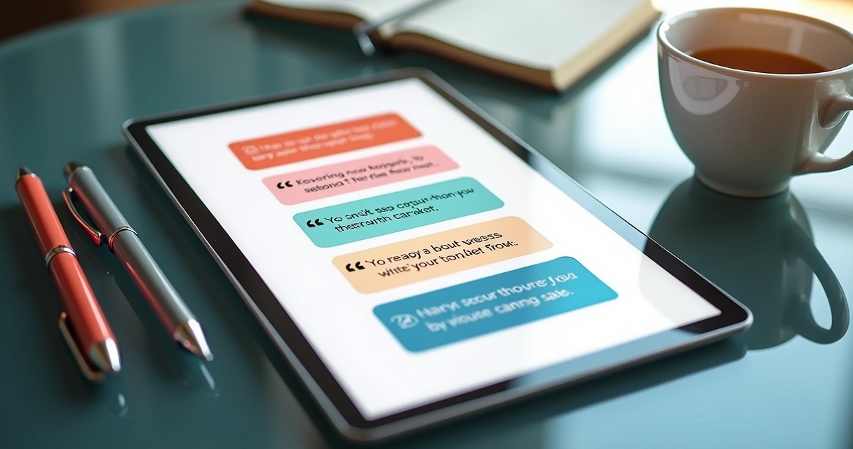 Depoimentos de clientes exibidos em um tablet, destaque para elogios em vendas digitais 