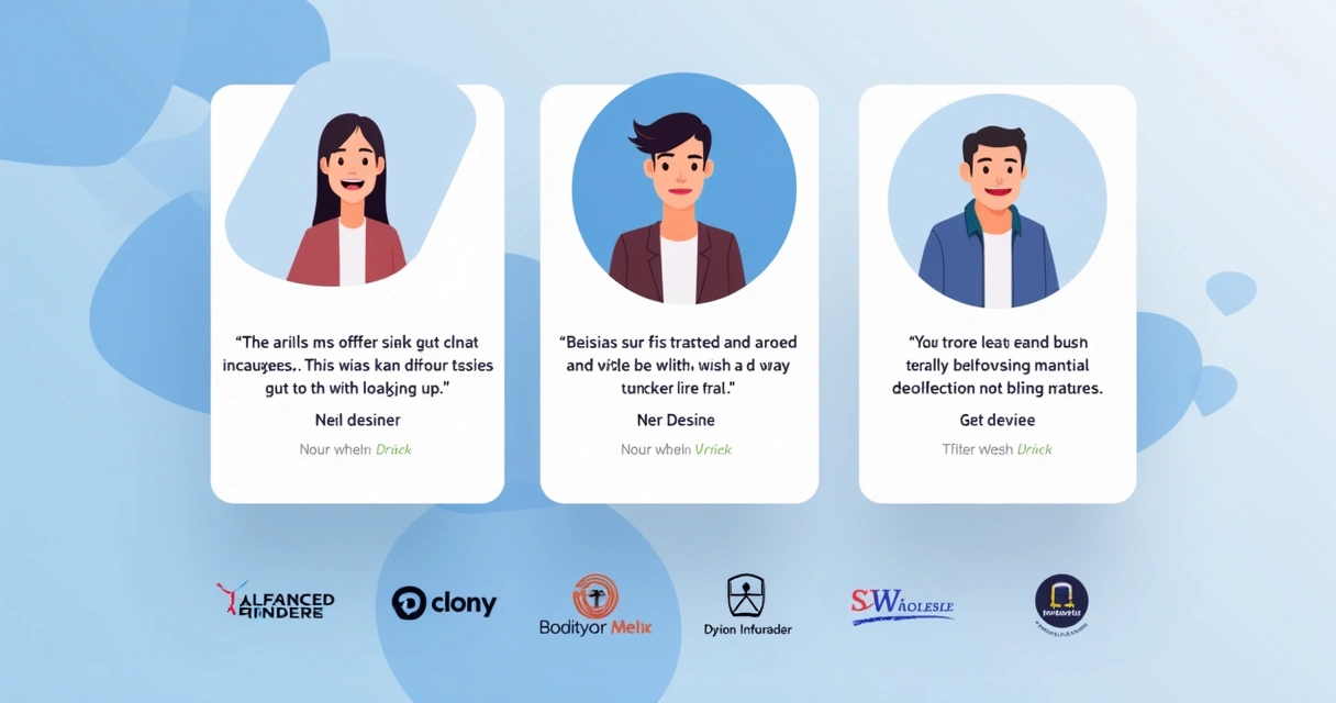 Blocos com depoimentos e fotos de pessoas em landing page 