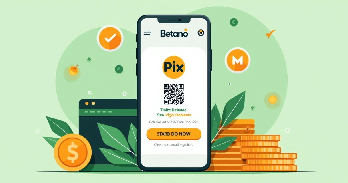 Tela de depósito via Pix no aplicativo Betano 
