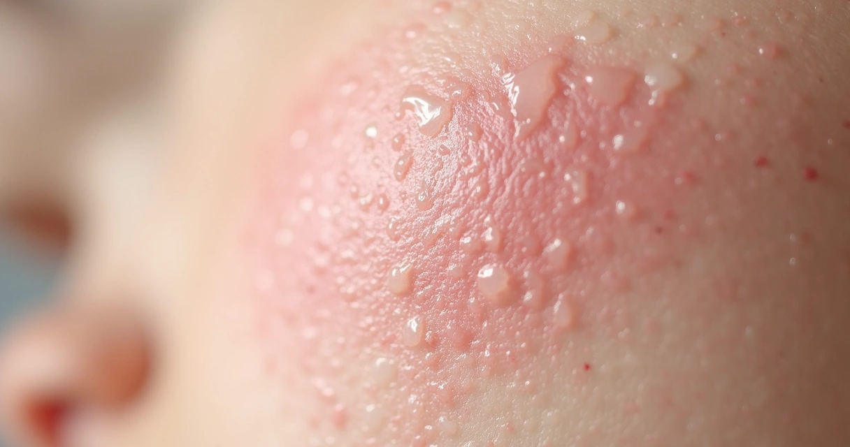 Pele sensível com sinais leves de dermatite 