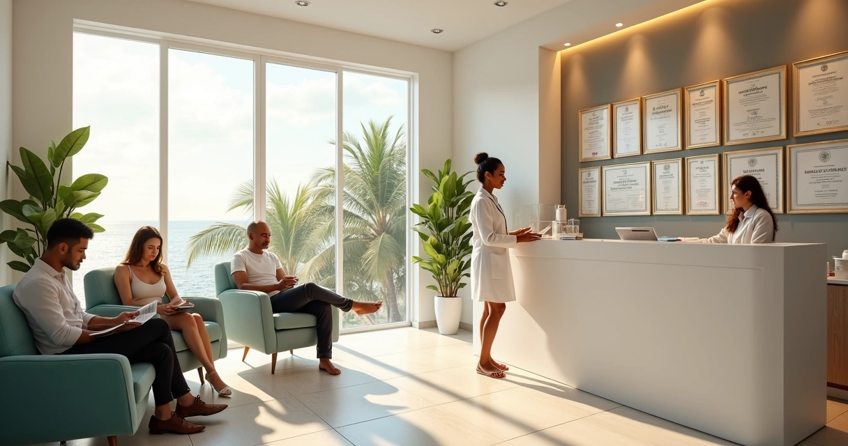 Recepção de clínica dermatológica moderna em Salvador Bahia 
