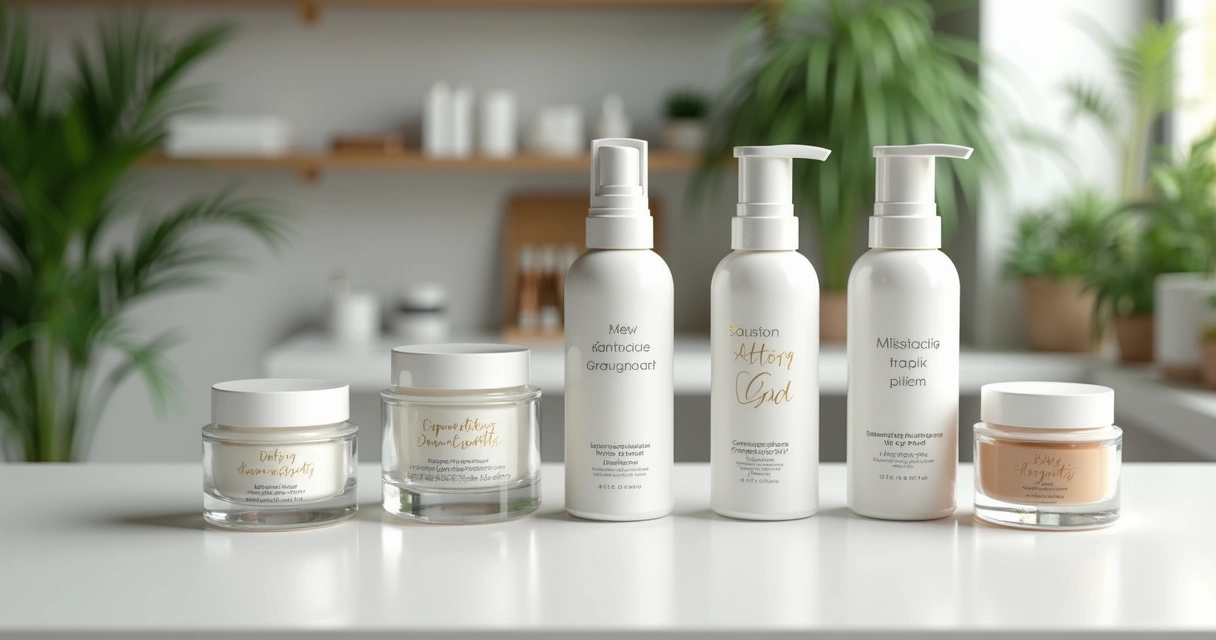 Frascos de dermocosméticos manipulados com etiquetas personalizadas 