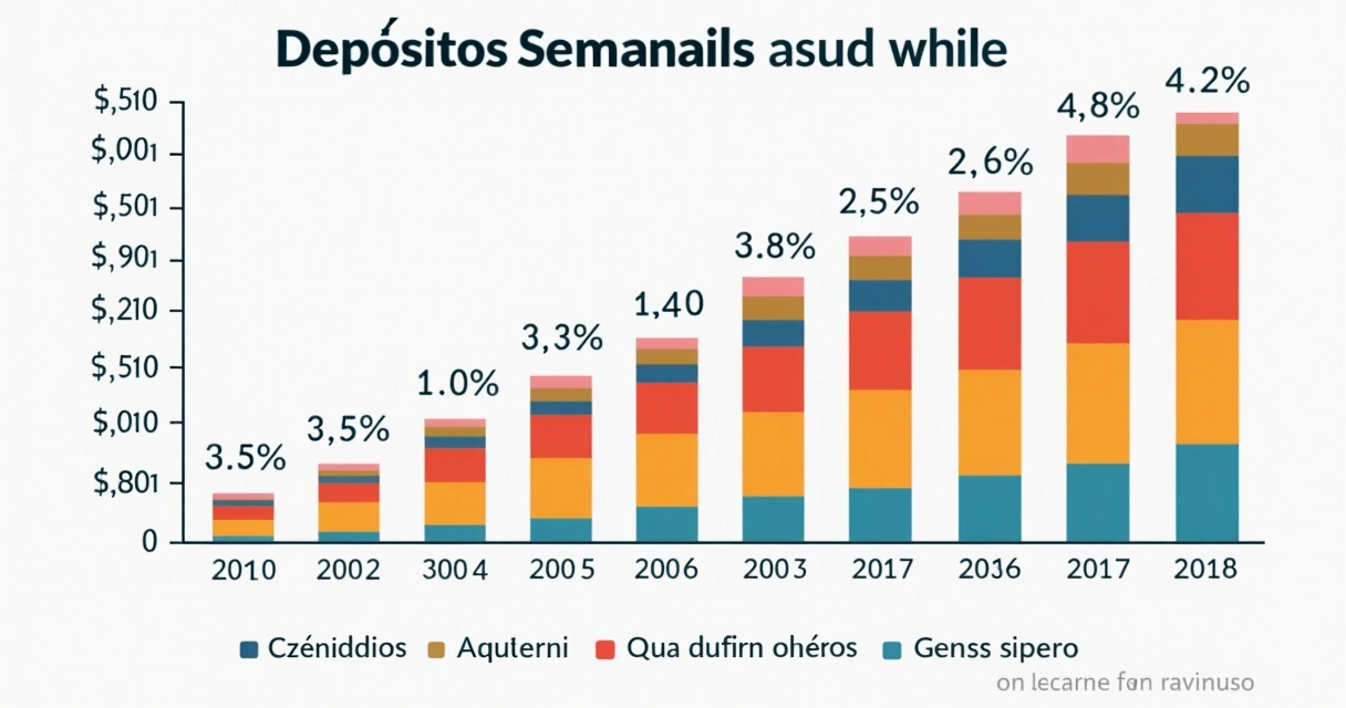 Tabela mostrando depósitos semanais evolutivos em 52 semanas 