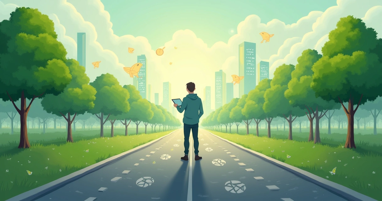 Representación visual de un dilema ético con tecnología e innovación