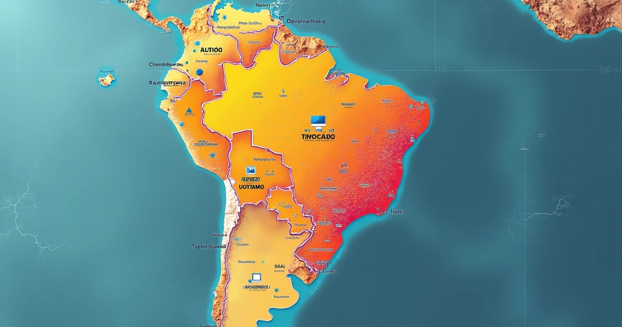 Mapa do Brasil ilustrando desigualdade de acesso à tecnologia nas escolas 