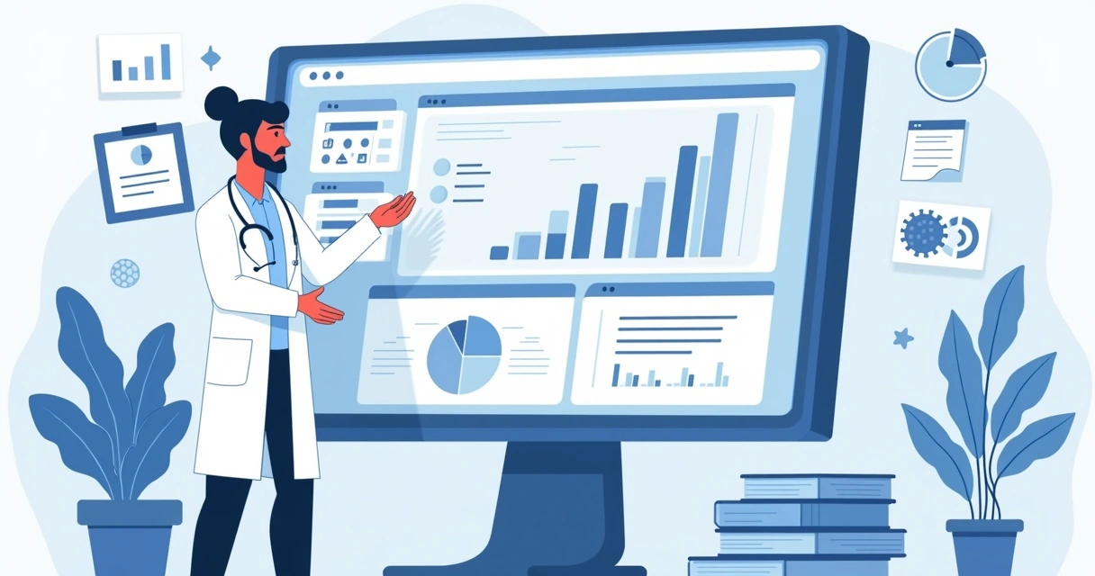 Tratamento das MNT: esquemas antimicrobianos e papel da cirurgia 3 Profissional de saúde analisa quadro complexo de tratamento em tela de computador.