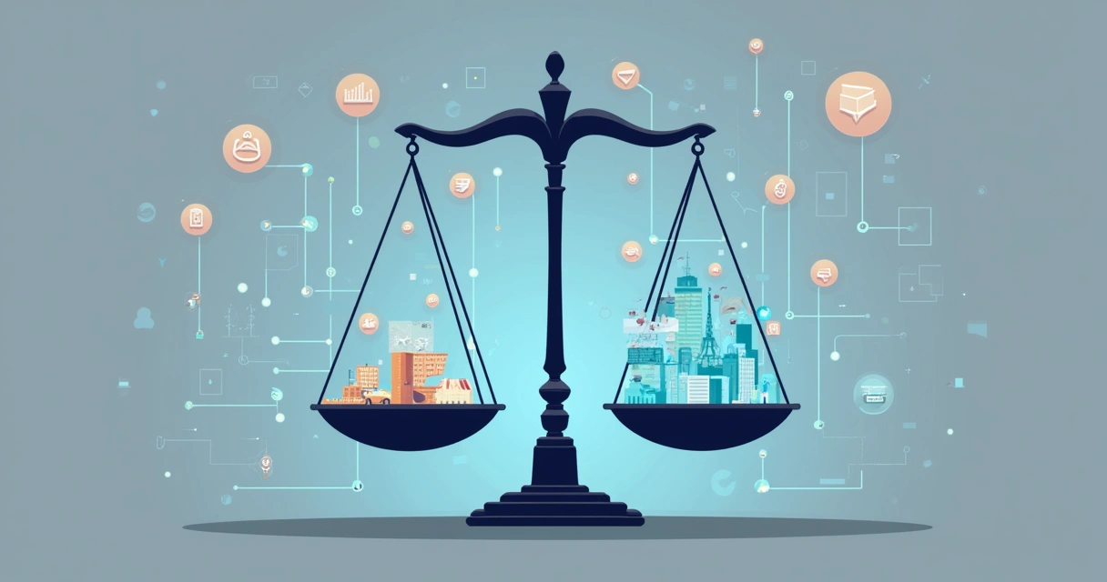 Símbolos de ética e governança equilibrando dados e algoritmos no contexto empresarial 