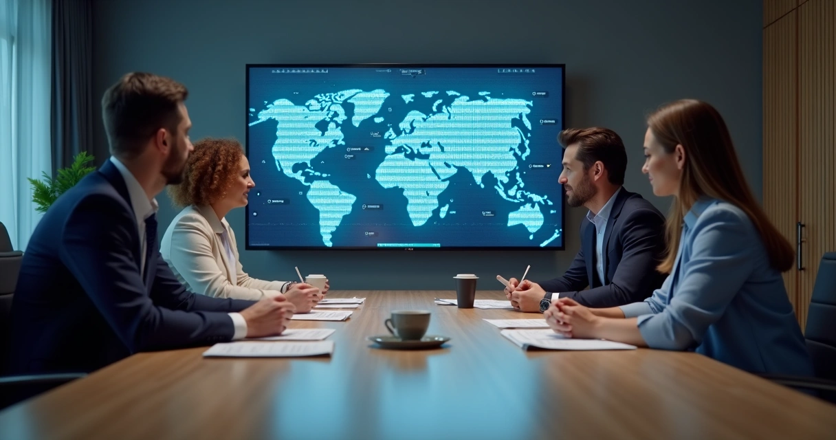 Equipe discutindo desafios éticos da IA nas empresas 