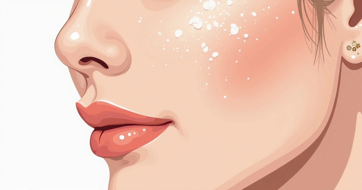 Descamação suave da pele após peeling químico facial 