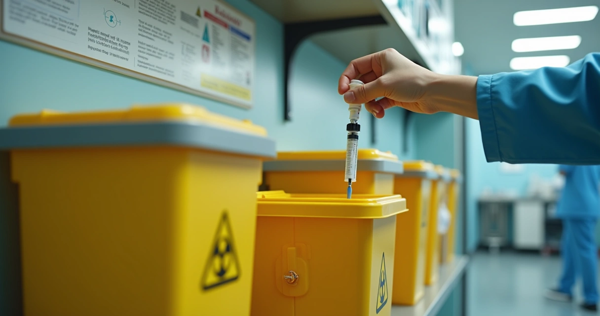 Descarte correto de perfurocortante em clínica 