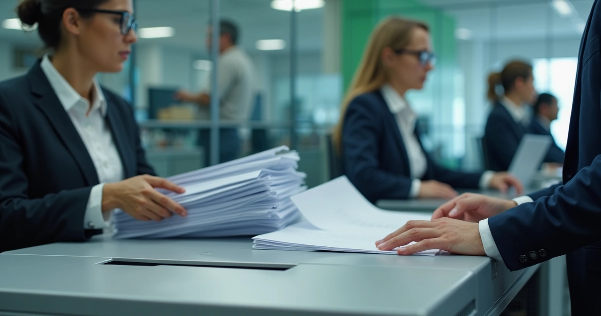 Descarte seguro de dados impressos em escritório 