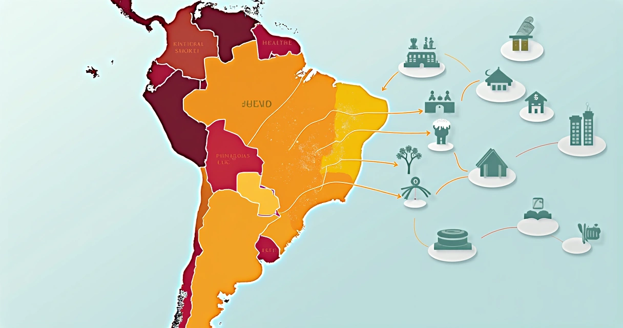 Mapa do Brasil com fluxos de dinheiro entre União, estados e municípios 
