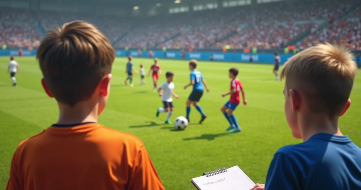 Descoberta de jovem talento em partida de futebol de base