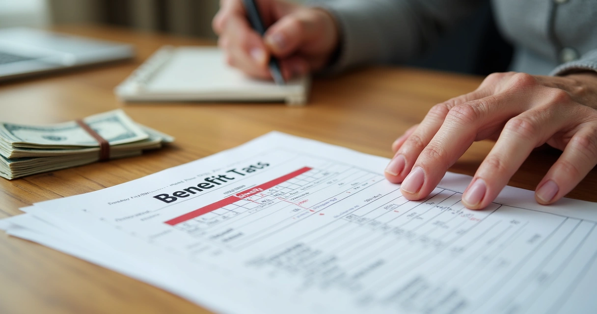 Cédulas e extrato mostrando desconto em benefício previdenciário 