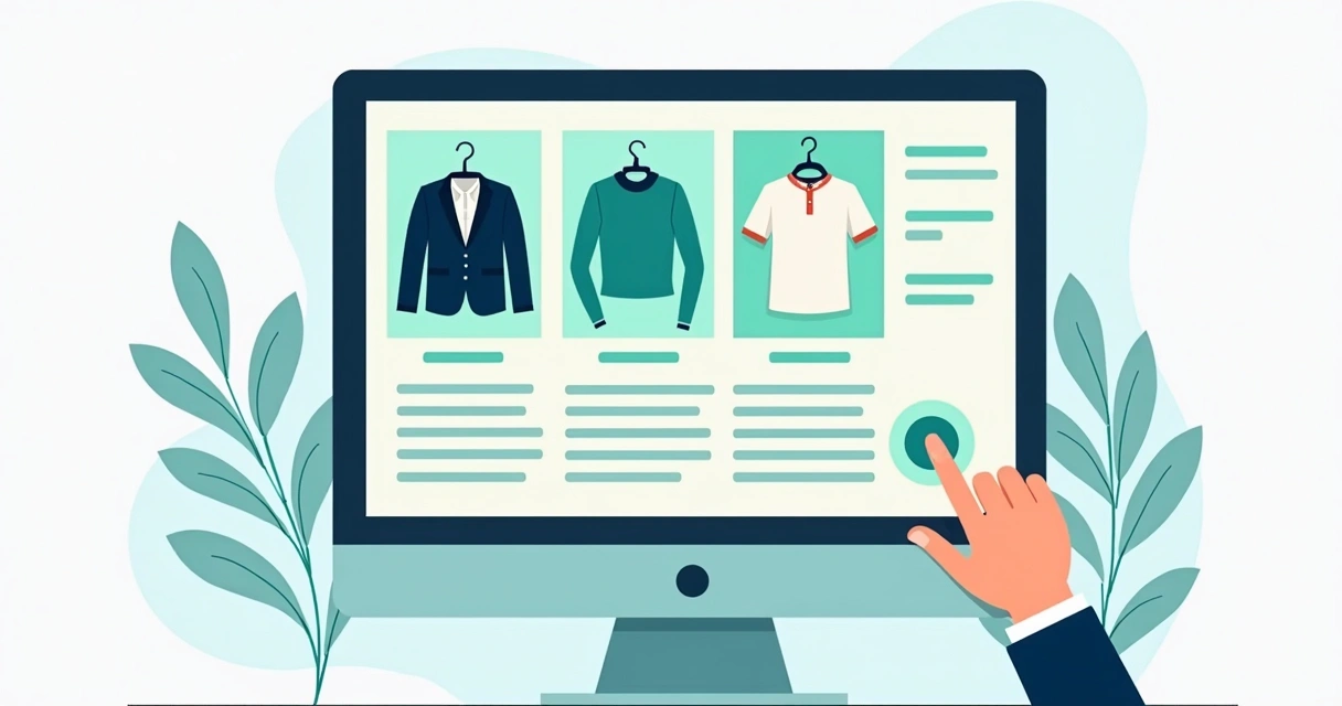 Descrição digital de peças de roupa em catálogo online 