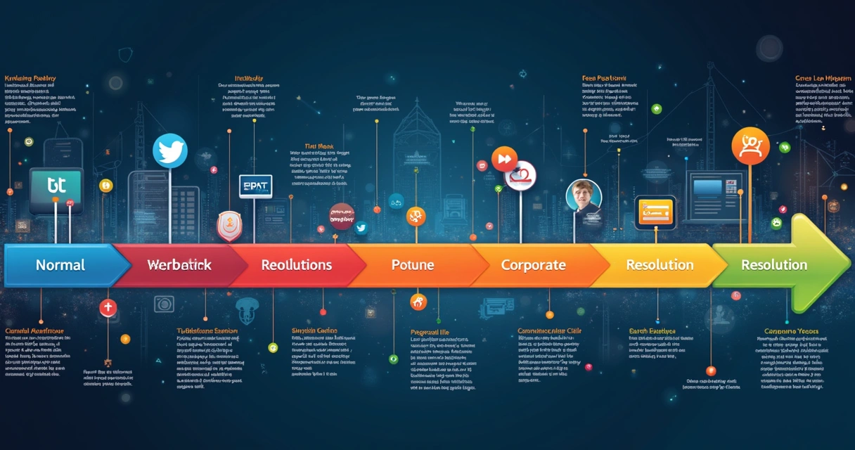 Linha do tempo mostrando etapas da crise envolvendo um influenciador 