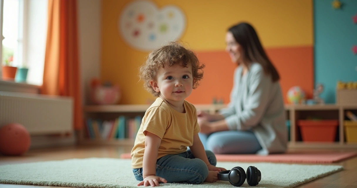 Menino autista brincando em sala multissensorial do INSS 