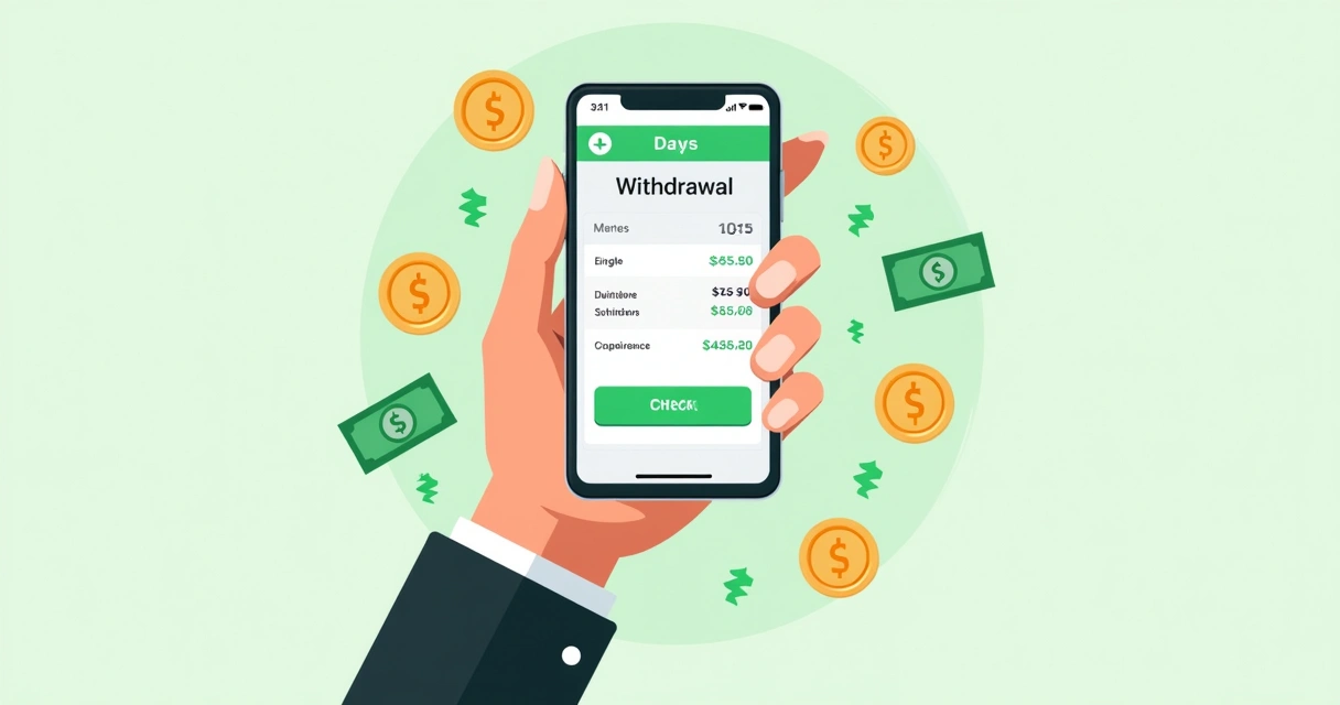 Pessoa fazendo saque em aplicativo digital com taxas visíveis 