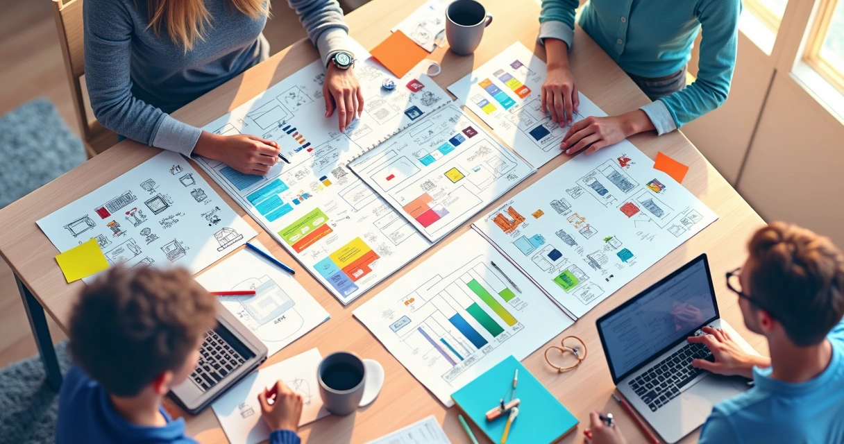 Protótipo de wireframe para design de site