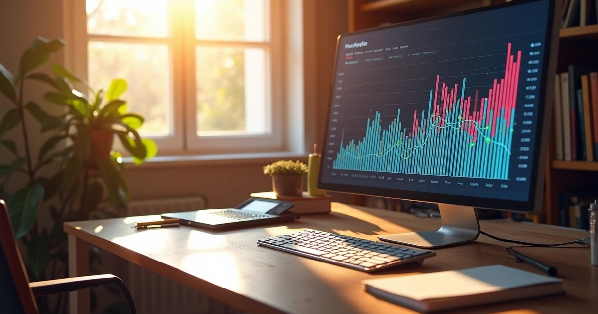 Gráficos de faturamento em tela de computador sugerindo excesso do limite do MEI 
