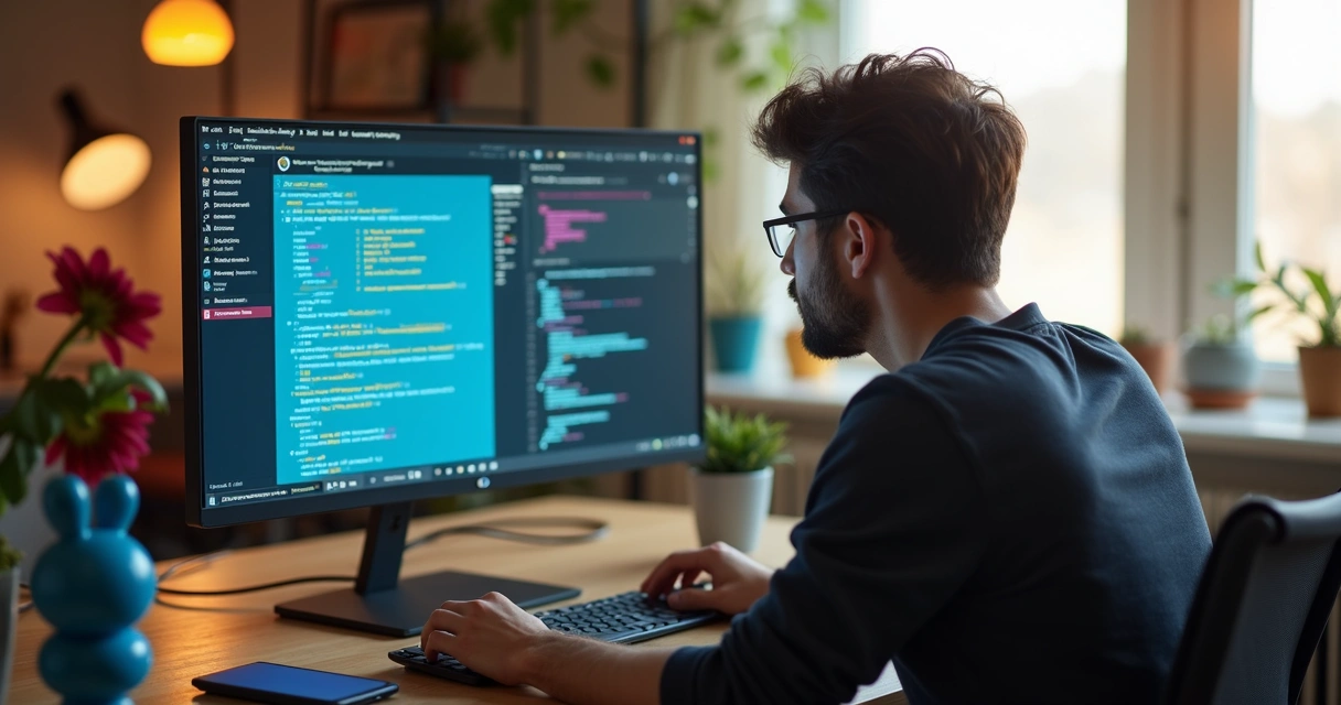 Pessoa testando aplicativo Bubble na tela, analisando API Connector 