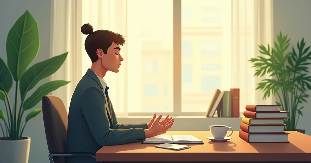 Líder praticando autoconhecimento e desenvolvimento pessoal 