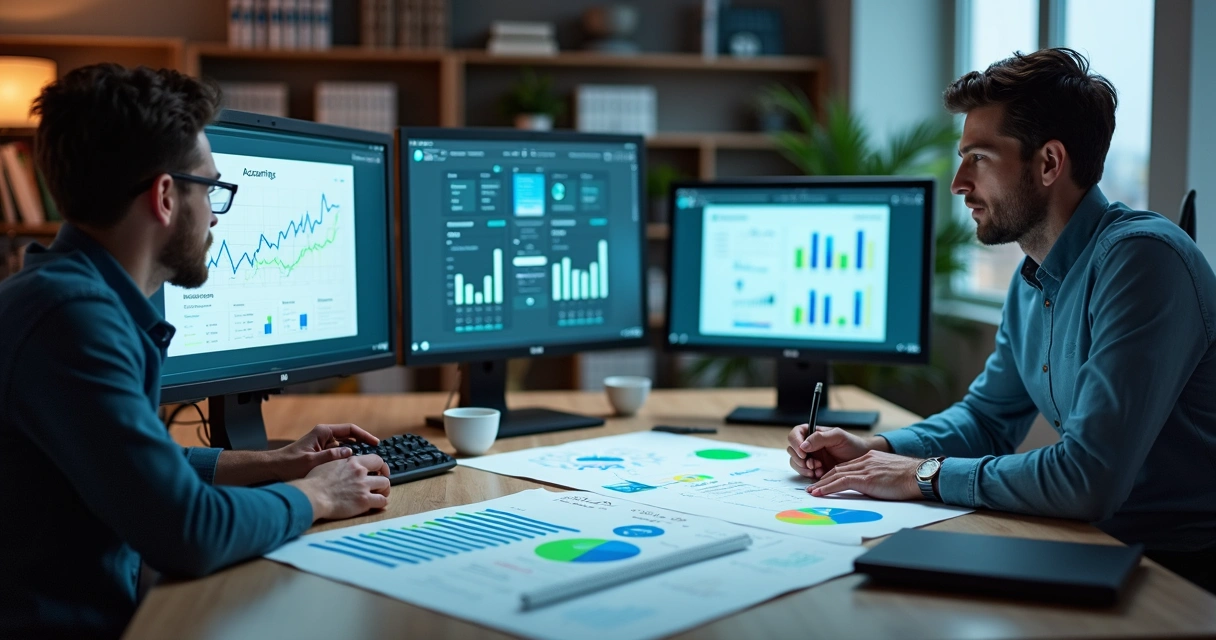 Equipe trabalhando no desenvolvimento de um site para escritório de contabilidade 