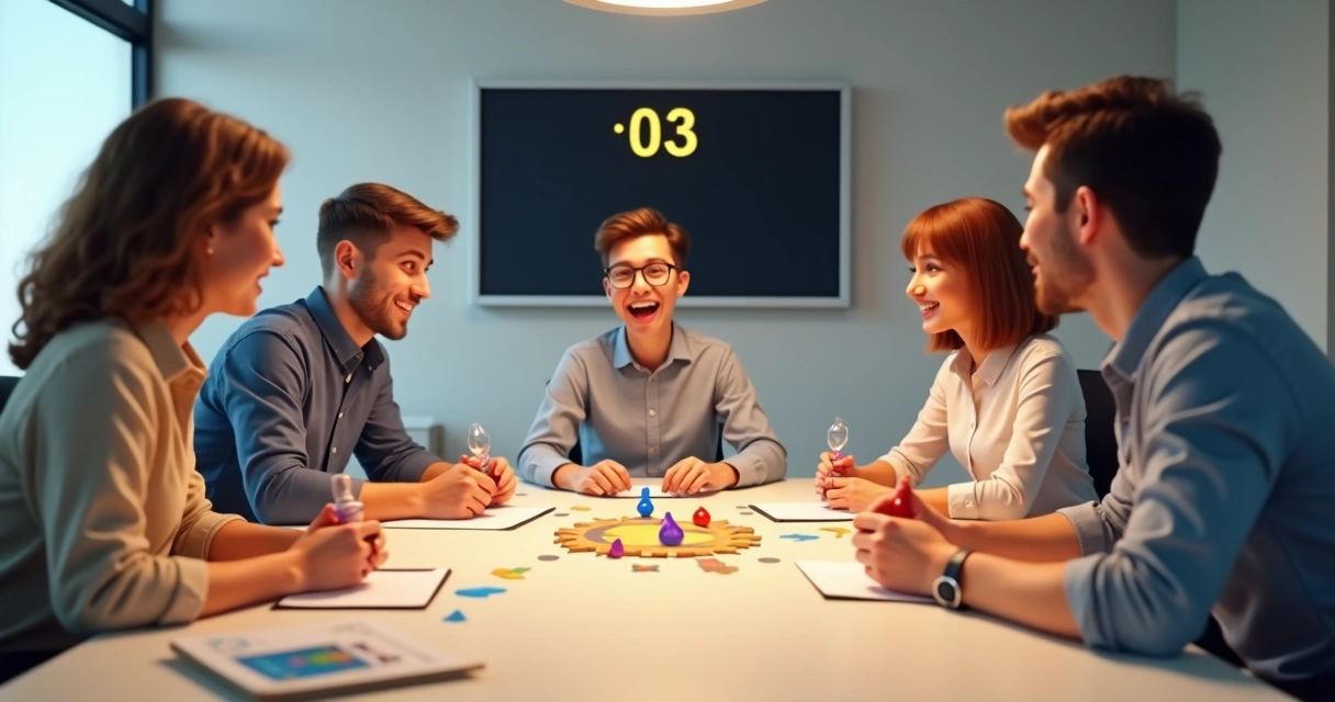 Colaboradores participando de dinâmica colaborativa desenvolvendo soft skills