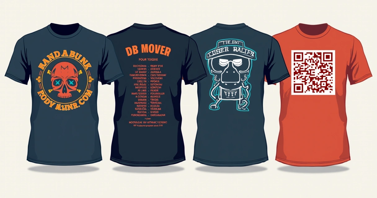 Designs de camisetas de banda lado a lado