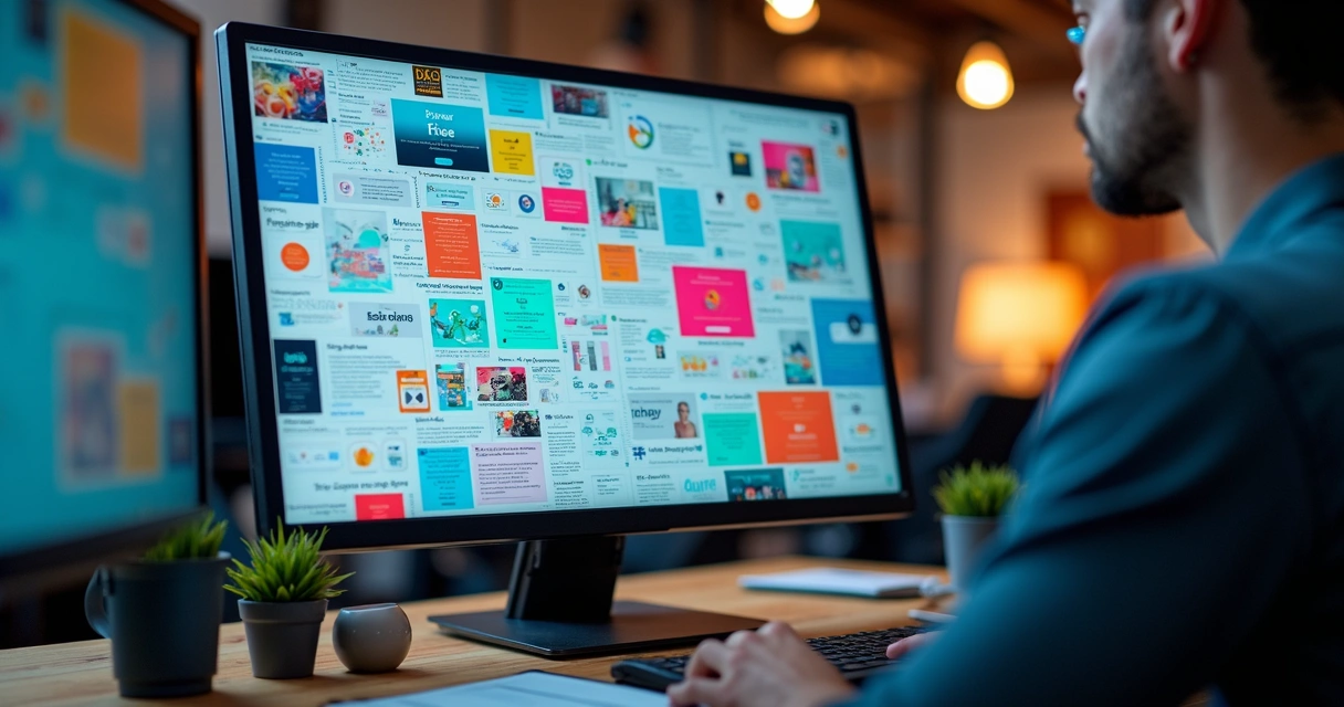 Exemplo de landing page com excesso de elementos visuais 
