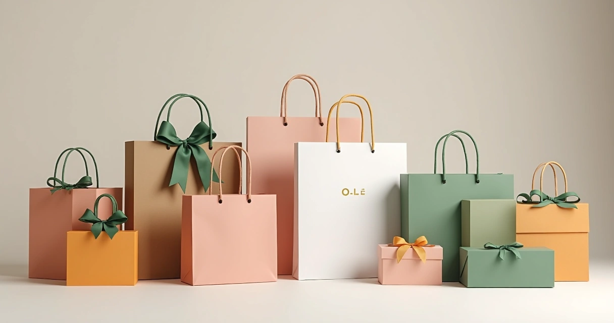 Diferentes embalagens personalizadas para segmentos variados, com destaque em design e cor. 