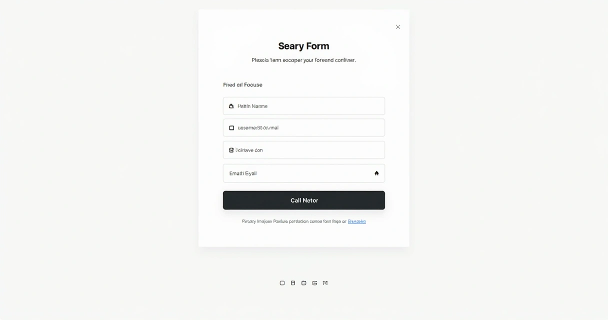 Exemplo de design de formulário online clean em página de captura 