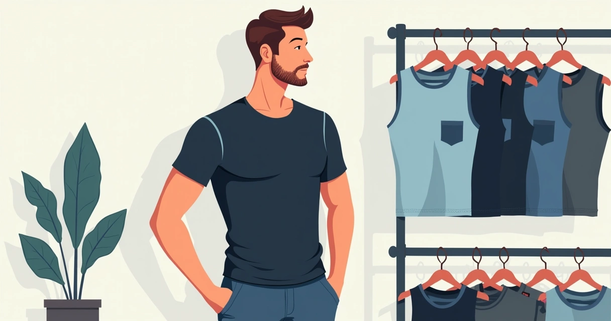 Homem vestindo camiseta de viscolycra escura ajustada em ambiente de trabalho minimalista