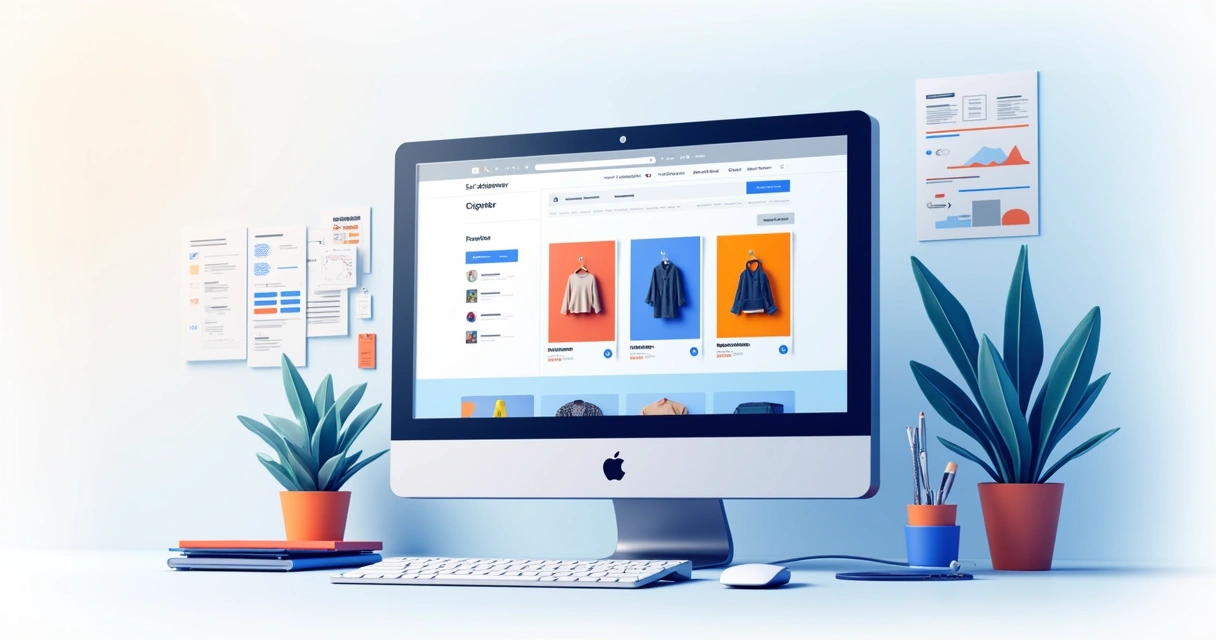 Interface de ecommerce moderna com design personalizado 