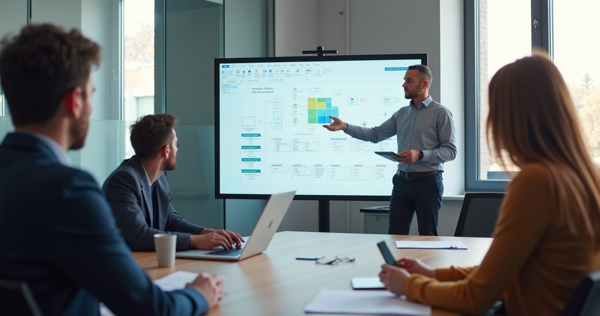 Protótipo de interface de software sendo validado em tela de notebook 