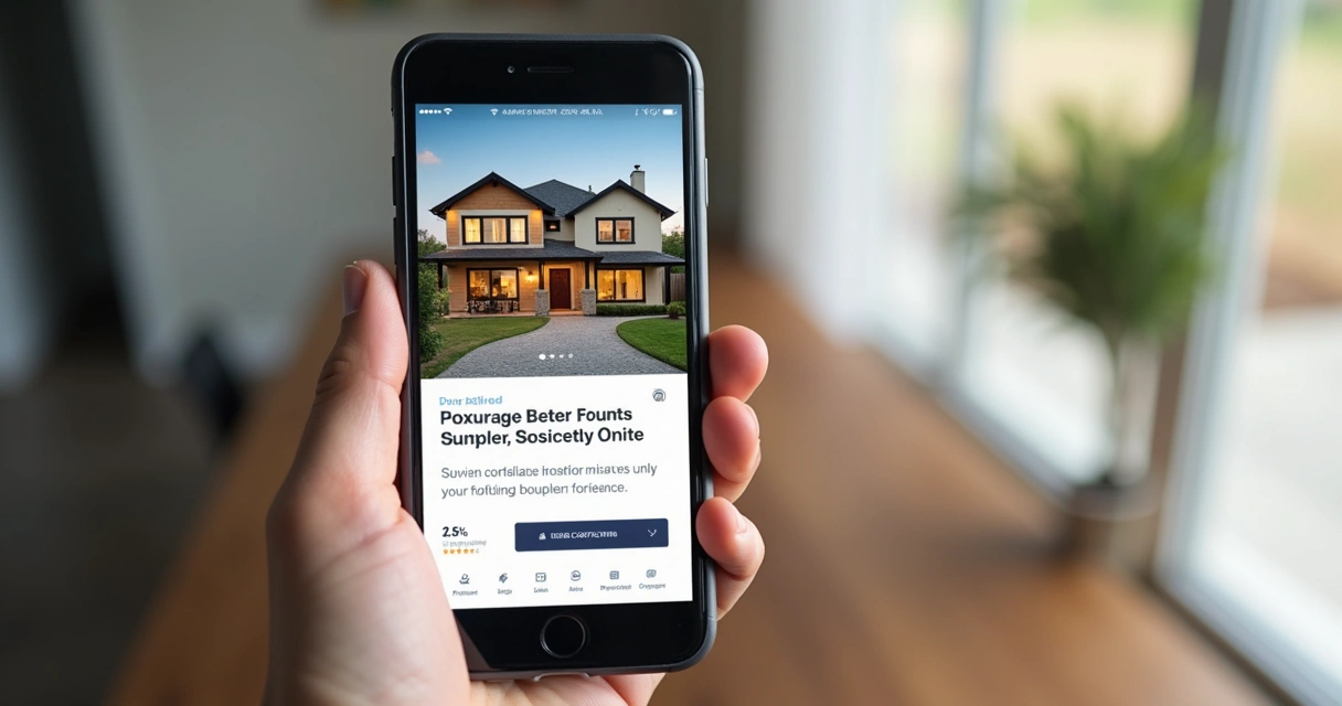 Landing page para imóveis com design responsivo no celular 