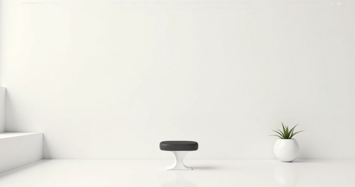 Homepage com design minimalista e cores neutras, poucos elementos e destaque ao conteúdo principal 