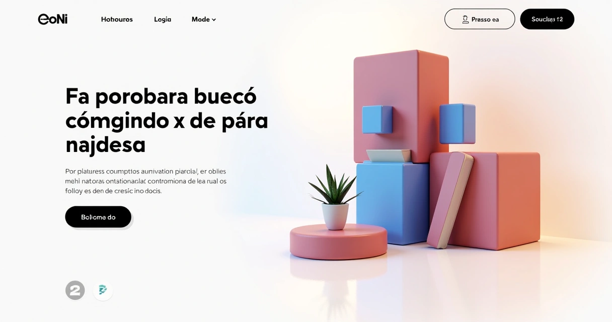 Página digital de aparência elegante e limpa com elementos visuais harmoniosos